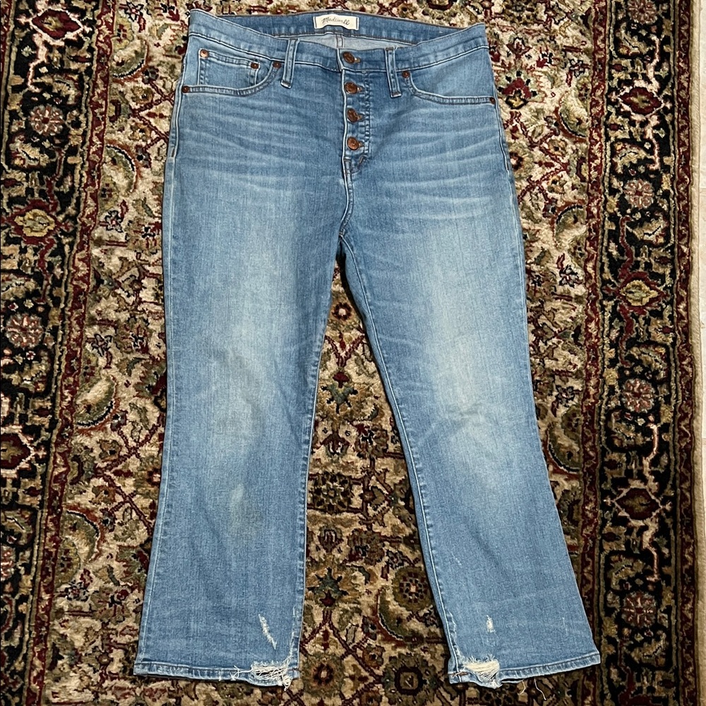 Madewell Cali Demi Boot Light Blue Ankle Jeans Size 29 Petite